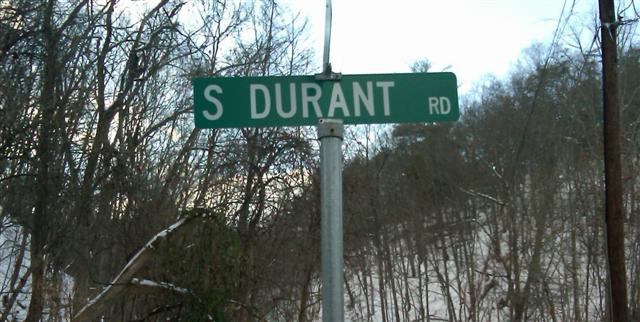 Durant Road sign in Covington, VA